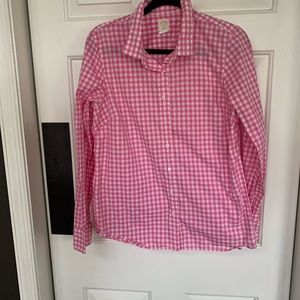 J.Crew perfect shirt button down - pink gingham print.
